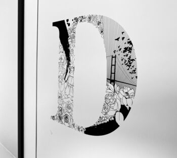 'Letter D' Linear Illustration Print, 6 of 6