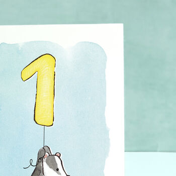 Badger First Birthday Card, 7 of 8
