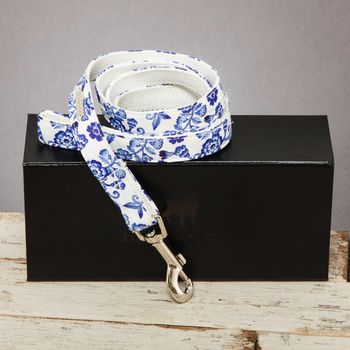 The Richmond Blue And White Floral Dog Lead, 2 of 3