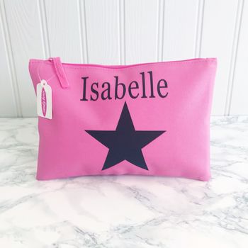 Girls Personalised Star Design Wash Bag, 2 of 10