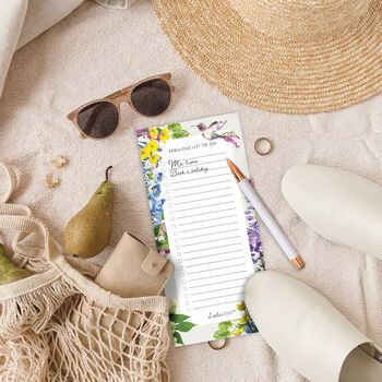 Magnetic To Do List Pad Featuring Botanical Hummingbird, 2 of 3