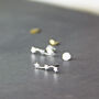Sterling Silver Three Linked Stars Stud Earrings, thumbnail 3 of 9