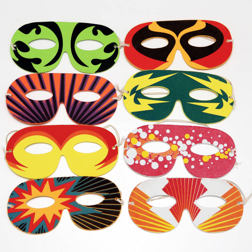Set Of Eight Assorted Superhero Masks, 1 of 3