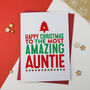 Amazing Aunty, Aunt, Auntie Christmas Card, thumbnail 2 of 3