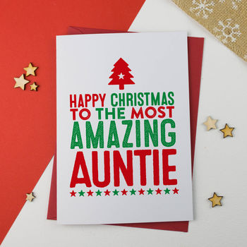 Amazing Aunty, Aunt, Auntie Christmas Card, 2 of 3