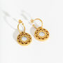 Geometric Mother Of Pearl And Gold Vermeil Plated Hoops, thumbnail 2 of 8