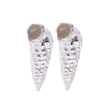 Silver Seashell Stud Earrings, 4 of 10
