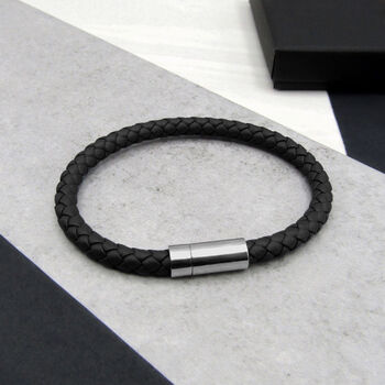 Men's Personalised Love Heart Leather Bracelet, 2 of 6