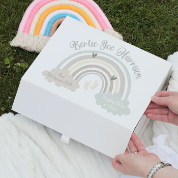 Baby Pastel Rainbow Magnetic Memory Keepsake Box, 2 of 4
