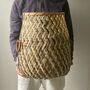 Grey And Natural Shaped Bamboo Storage Basket, thumbnail 2 of 5