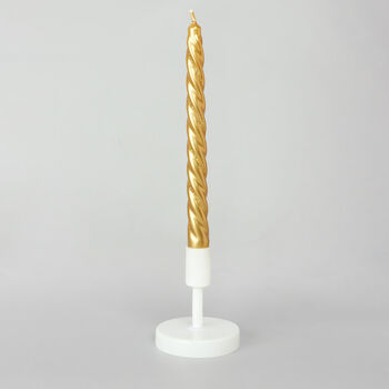 G Decor Set Of Two Gold Twisted Dinner Candles, 4 of 5