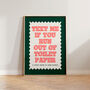 Text Me Funny Bathroom Wall Art Print, thumbnail 1 of 9