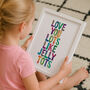 'Love You Lots Like Jelly Tots' Watercolour Print, thumbnail 1 of 5