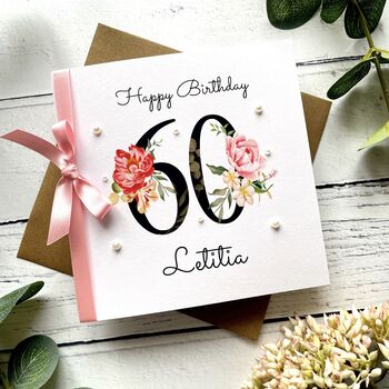 Personalised 60th Birthday Card. Handmade, 6 of 8