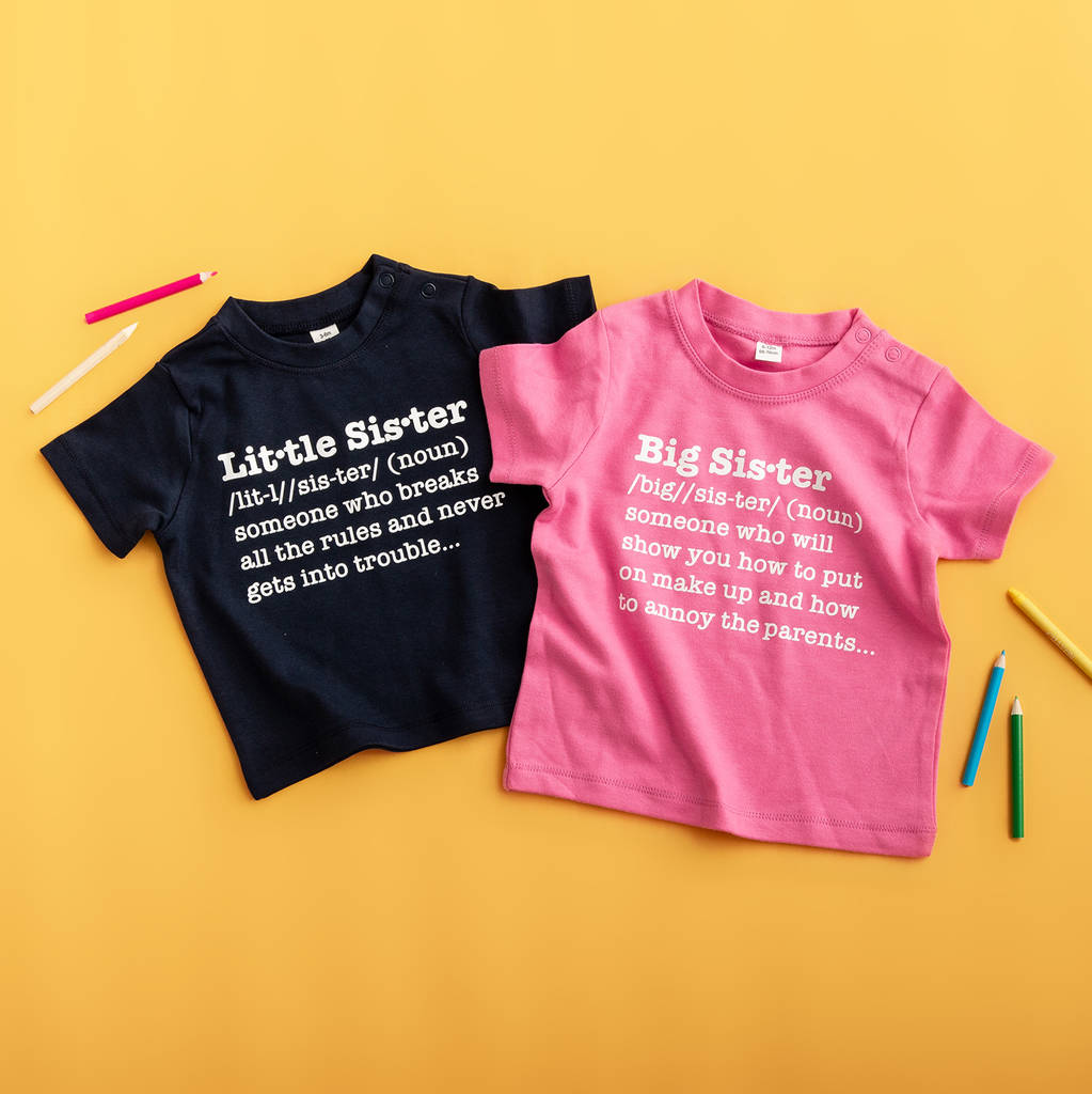 Big Sister And Little Sister Definition T Shirt Set, 1 of 5