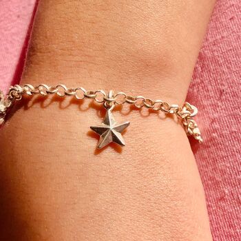 Girl's Charm Bracelet With Heart Charm, 2 of 5