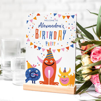 Colourful Monsters Birthday Selfie Frame And Sign, 3 of 6