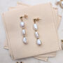 Cleo Pearl Bridal Drop Earrings, thumbnail 3 of 3