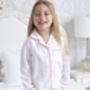Personalised Girl's White And Pink Cotton Pyjama's, thumbnail 1 of 6