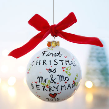Personalised First Christmas As Mr And Mrs Bauble, 9 of 12
