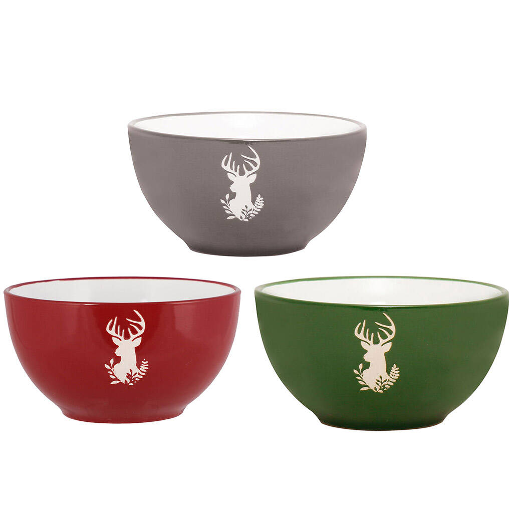 Set Of Four Christmas Reindeer Bowls By Dibor  notonthehighstreet.com