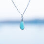 Cornish Sea Glass Pendant Rare Light Blue No.206, thumbnail 1 of 5