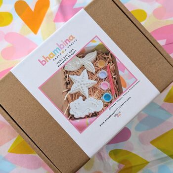 Paint Your Own Plaster Shapes Gift Box Mermaid, 5 of 6