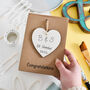 Personalised Congratualtions Heart Wooden Keepsake Card, thumbnail 1 of 4