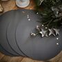 Pair Of Leather Textured Reversible Grey Pink Placemats, thumbnail 4 of 6