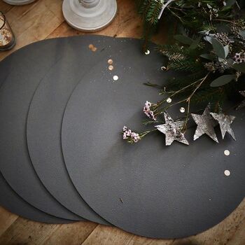 Pair Of Leather Textured Reversible Grey Pink Placemats, 4 of 6