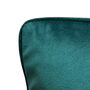 Super Soft Velvet Piped Cushion Pillow 43cm 17' Teal, thumbnail 2 of 3