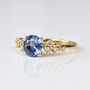 Round Brilliant Cut Blue Sapphire And Diamond Engagement Ring, thumbnail 2 of 3