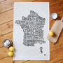 French Cheese And Wine Tea Towel, thumbnail 1 of 3
