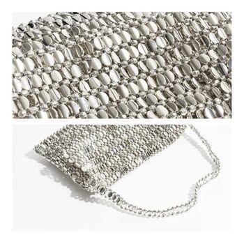 St. Tropez Silver Chandelier Bouquet Sequin Evening Bag, 4 of 4