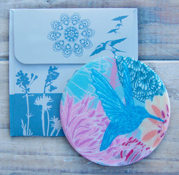 Faye Silk Covered Compact Mirror, 2 of 3