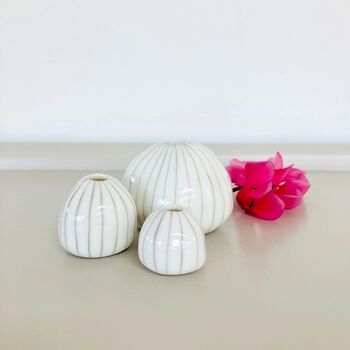 Set Of Three Tiny Porcelain Vases, 2 of 9
