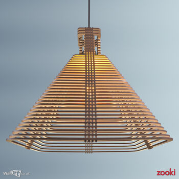 Zooki 20 'Ra' Wooden Pendant Light, 3 of 11