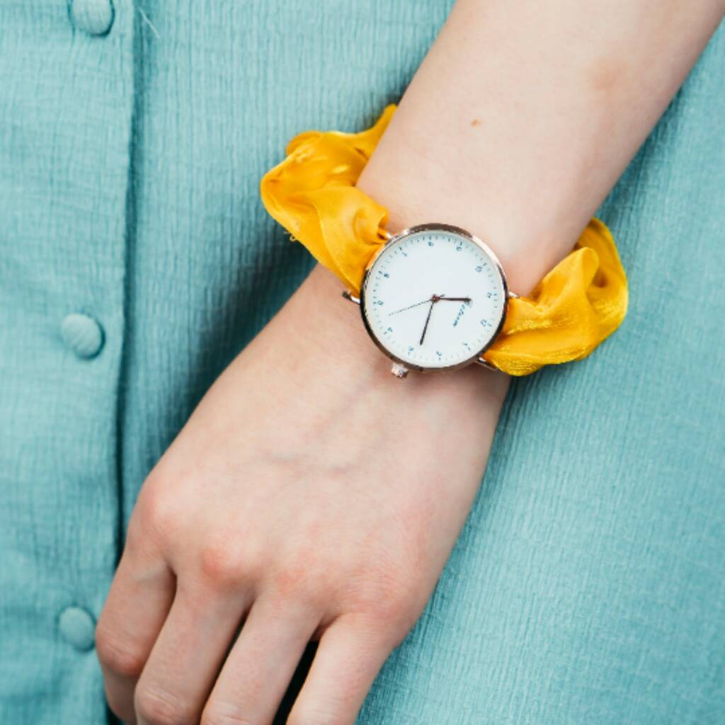 Handmade Mustard Changeable Elastic Women Wristwatch, 1 of 7