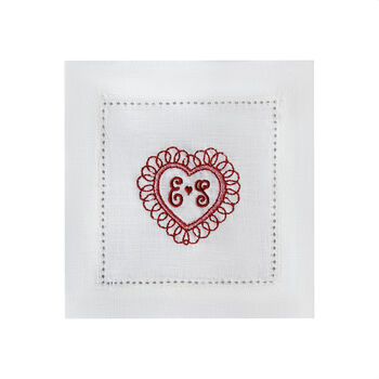 Love Heart Valentine Linen Napkins Set Of Two, 7 of 7