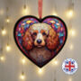 Poodle Stained Glass Effect Heart Suncatcher, thumbnail 4 of 7