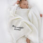 Personalised White Cable Knit Pom Pom Blanket, thumbnail 5 of 8