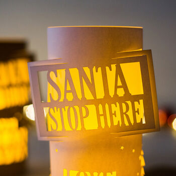 Santa Stop Here Sign Lantern Perfect For Christmas Eve, 3 of 5