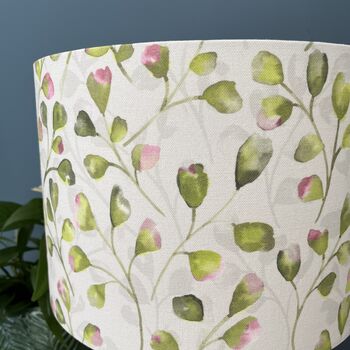 Lime Green And Pink Floral Buds Lampshades, 4 of 10