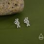 Dna Molecular Structure 16 G Flat Back Earrings In Sterling Silver, thumbnail 4 of 11