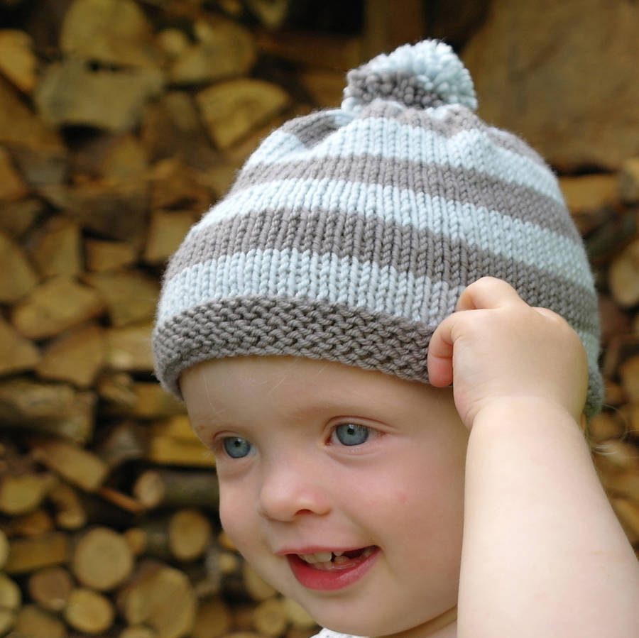 Baby Merino Bobble Hat Beginner Knitting Kit, 1 of 7