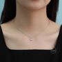 Tiny Moonstone Sun Pendant Necklace In Sterling Silver, thumbnail 2 of 11