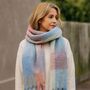 Soft Check Print Wool Blend Scarf, thumbnail 3 of 12