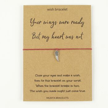 Your Wings Were Ready Remembrance Charm Wish Braclet, 2 of 4