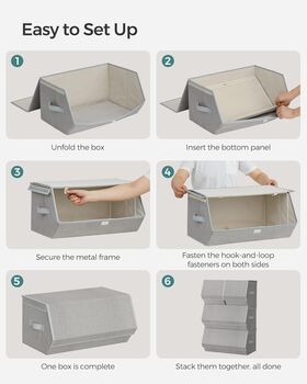 Four Piece Storage Boxes With Lids Stackable, 8 of 9