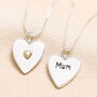 'Mum' Heart Pendant Necklace In Silver, thumbnail 1 of 2